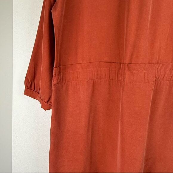 Eve Gravel Rust Sonora Dress Tie Waist Womens Size Medium Pockets - Picture 10 of 14